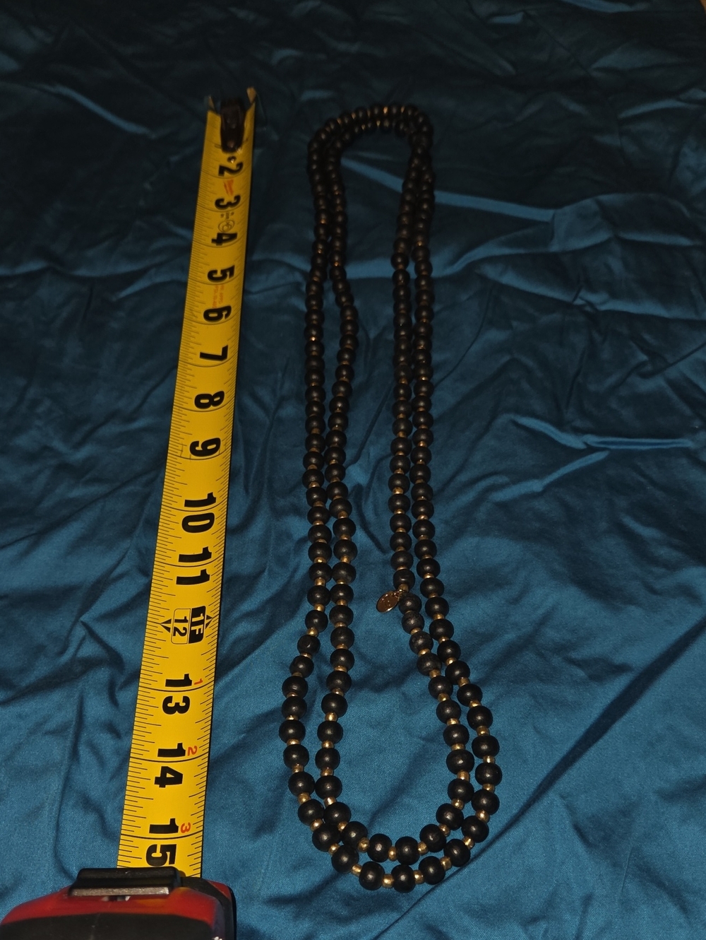 Classic Black Beaded Double Strand Necklace